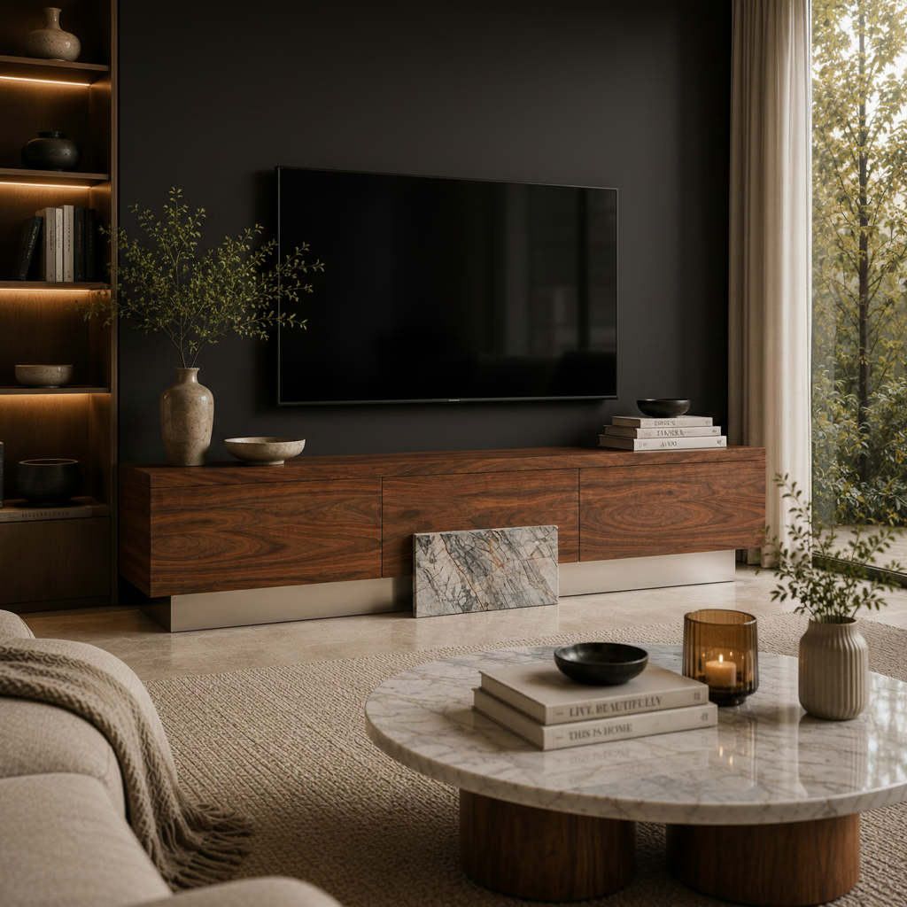Arden Marble & Wood TV Unit
