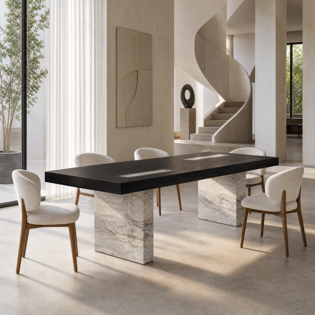 Arden Marble & Wood Dining Table