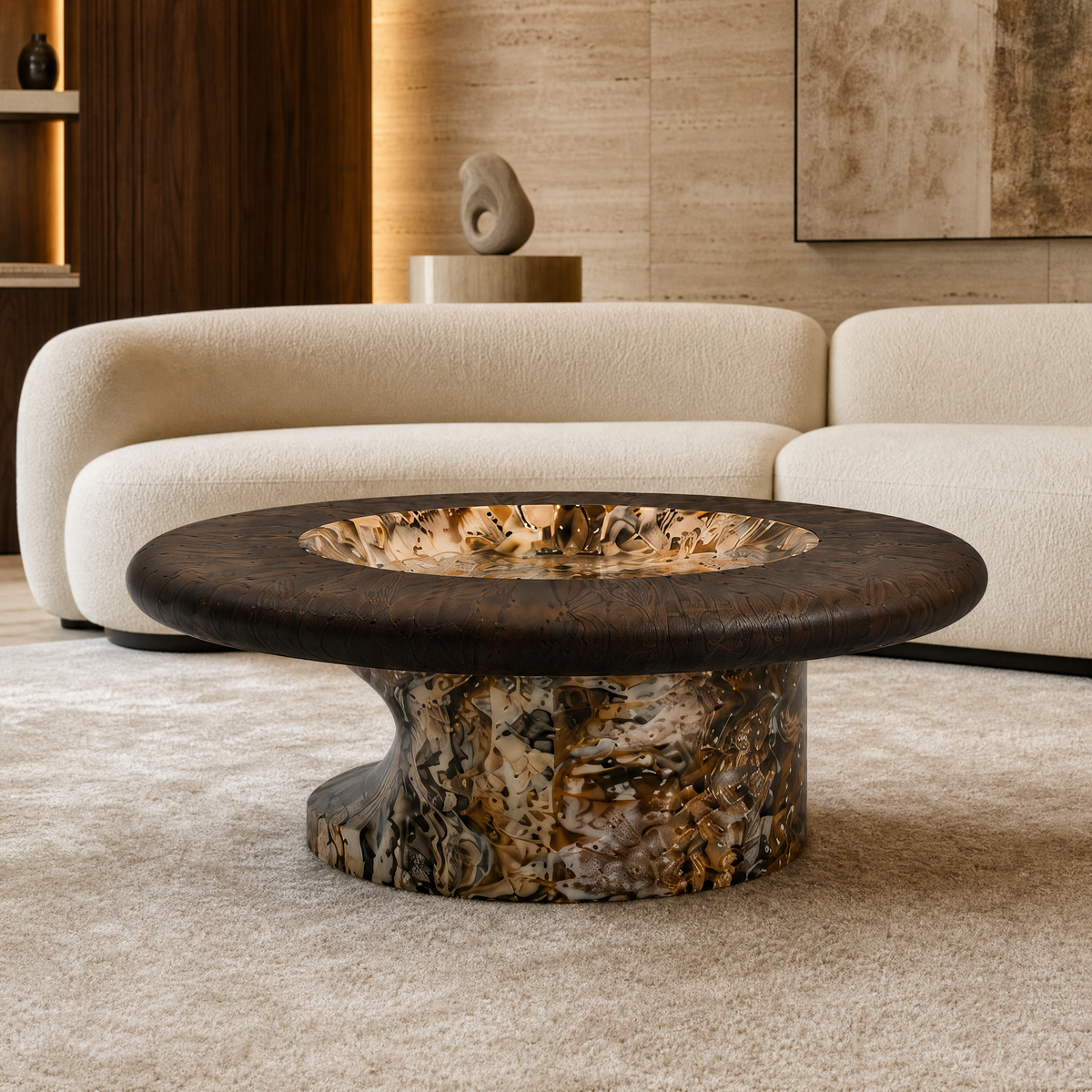 Aster Marble & Wood Coffee Table