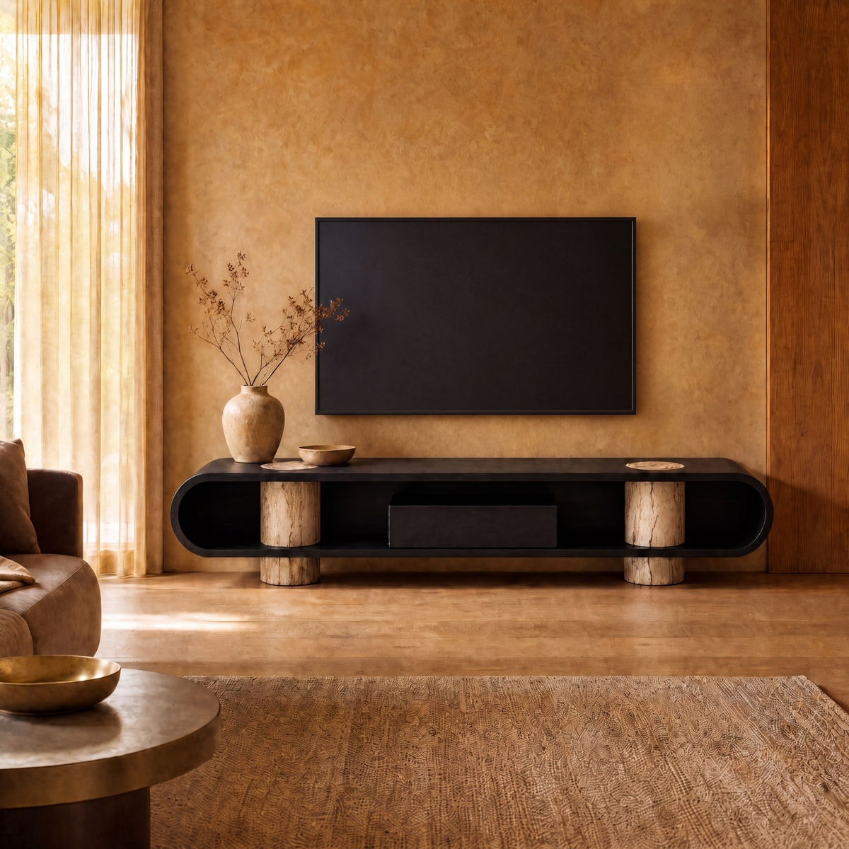 Aster Marble & Wood TV Unit
