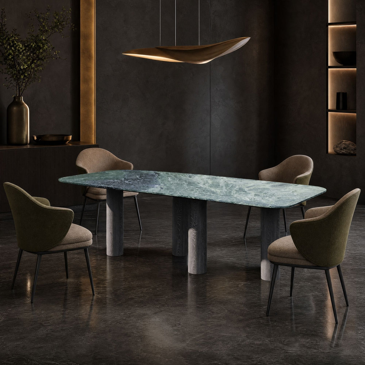 Avan Marble & Wood Dining Table