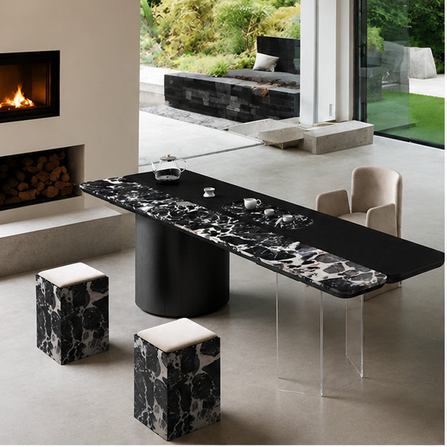 Caro Marble & Wood Dining Table