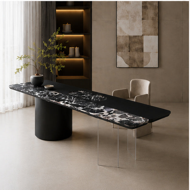 Caro Marble & Wood Dining Table