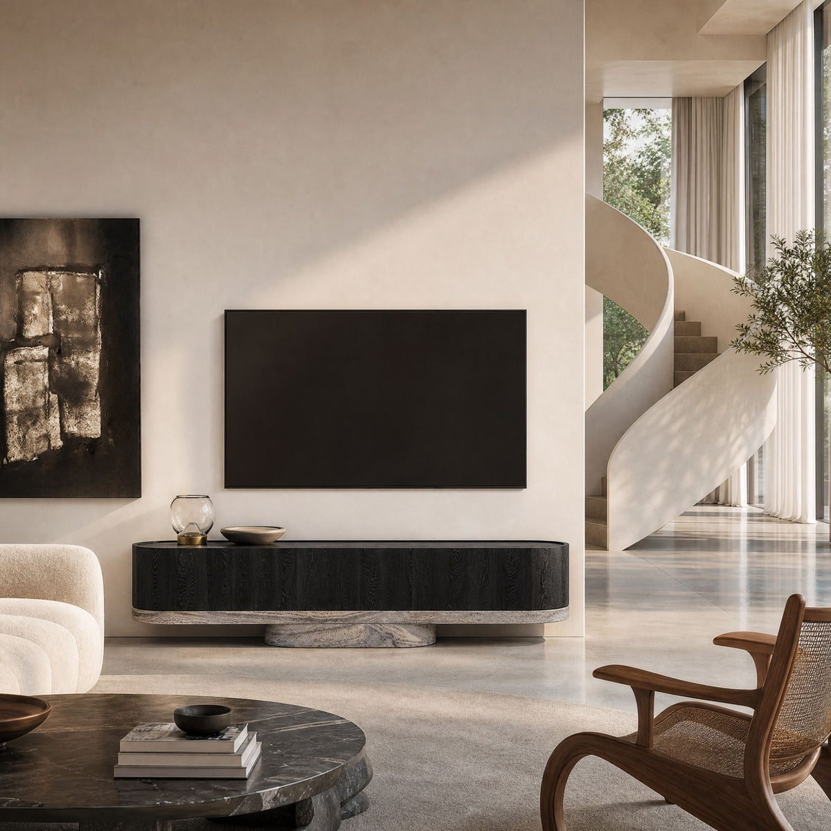 Cova Marble & Wood TV Unit