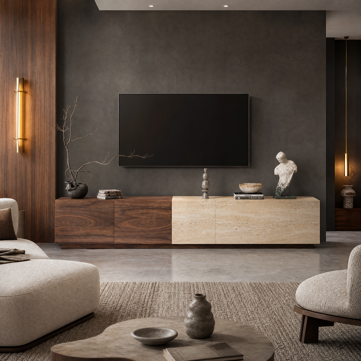 Linea Marble & Wood TV Unit