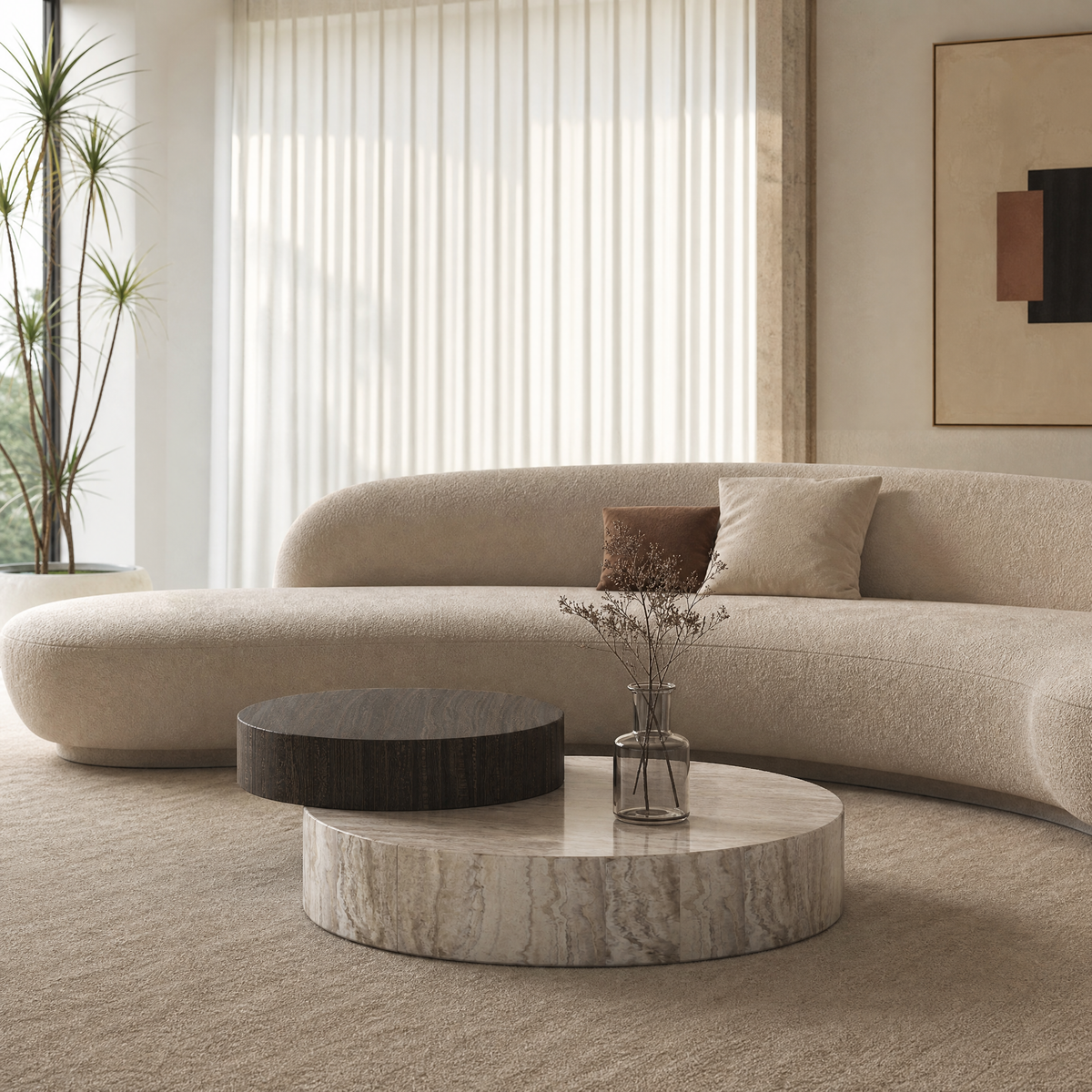 Loren Marble & Wood Coffee Table