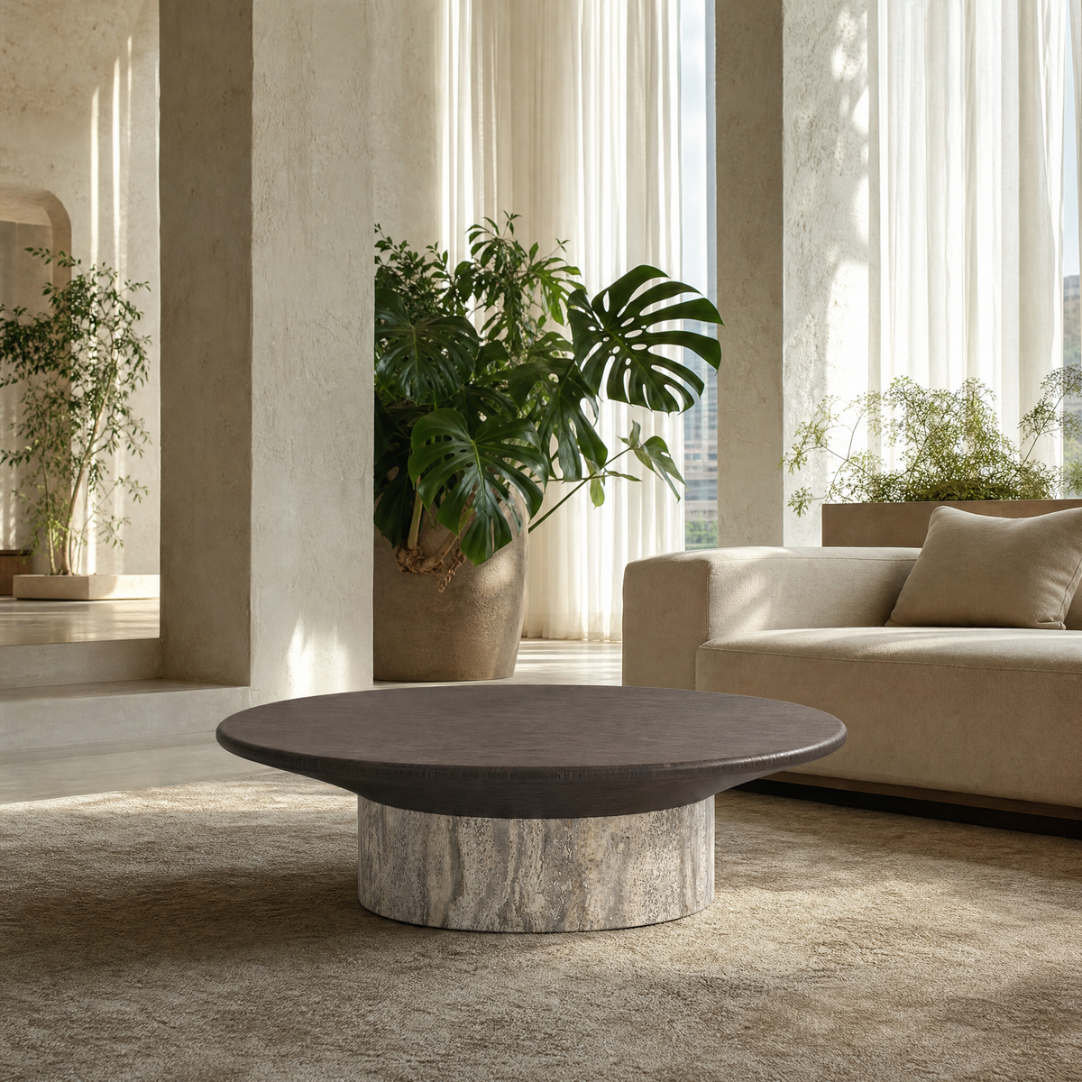 Orsen Marble & Wood Coffee Table