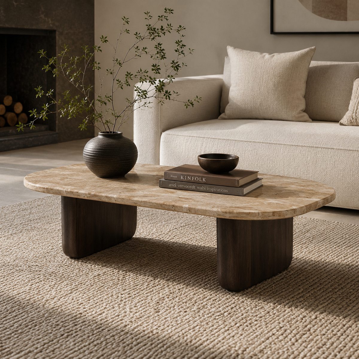 Riva Marble & Wood Coffee Table