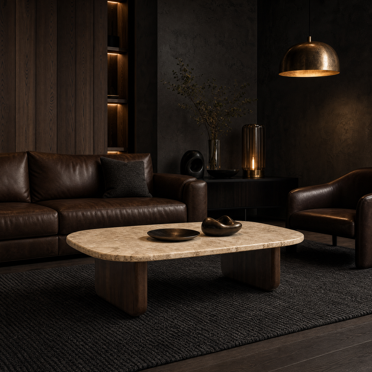 Riva Marble & Wood Coffee Table
