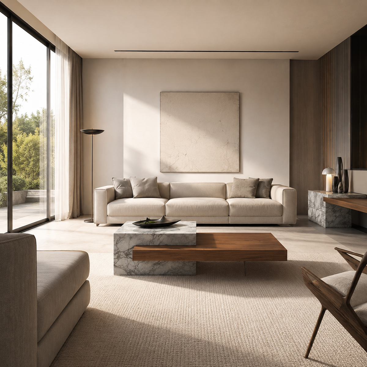 Rova Marble & Wood Coffee Table