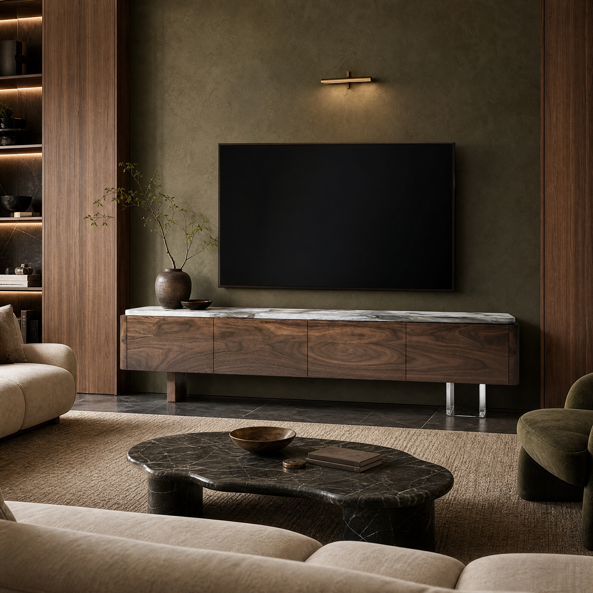 Sera Marble & Wood TV Unit