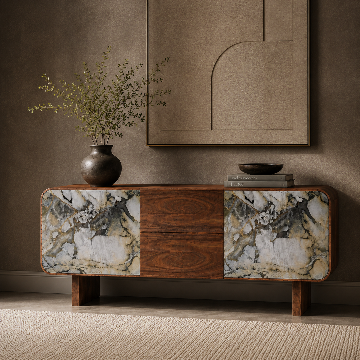 Vale Marble & Wood Sideboard