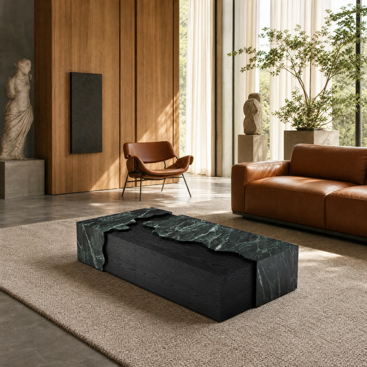 Vale Marble & Wood Coffee Table