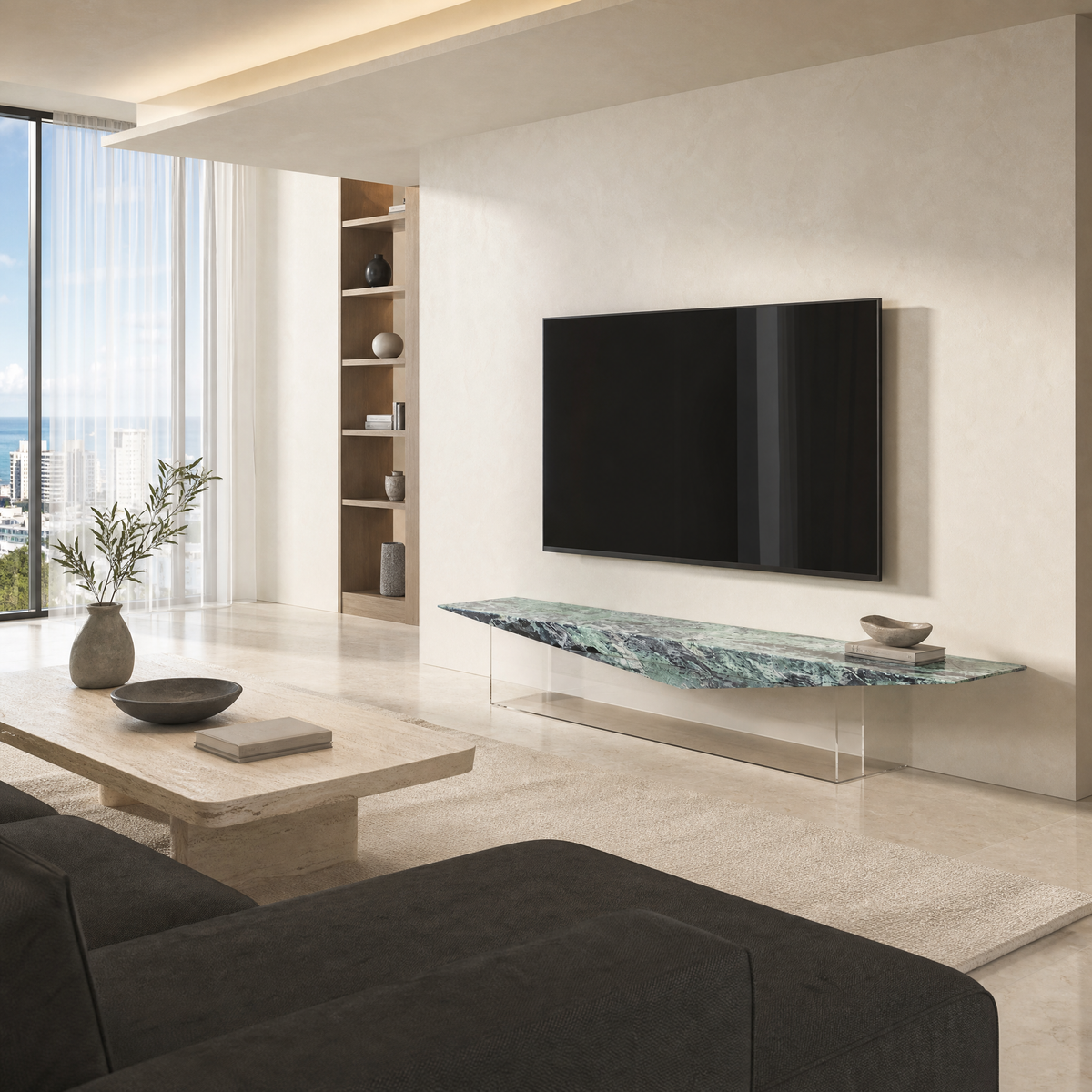 Verde Green Marble TV Unit