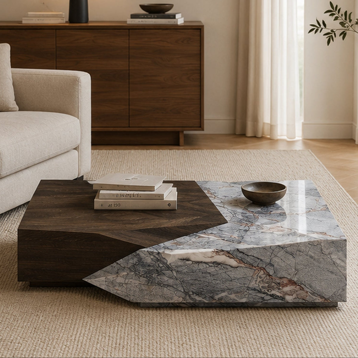 Soren Marble & Wood Coffee Table