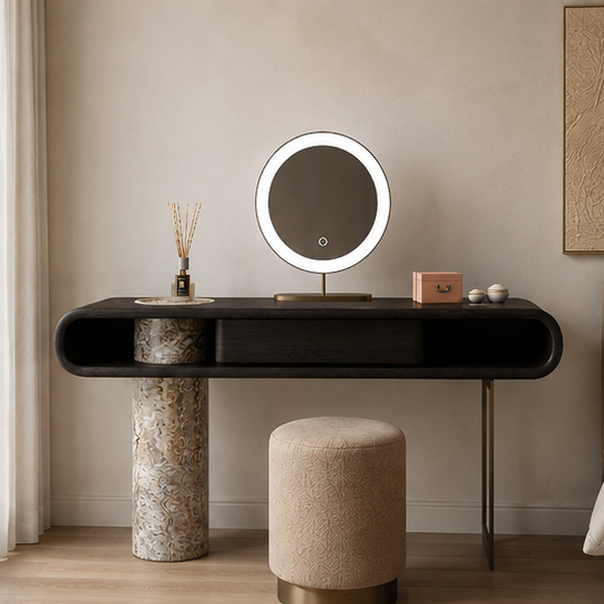 Aster Marble & Wood Dressing Table