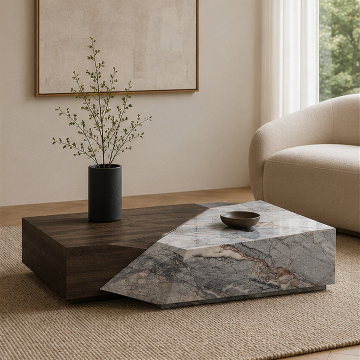 Soren Marble & Wood Coffee Table
