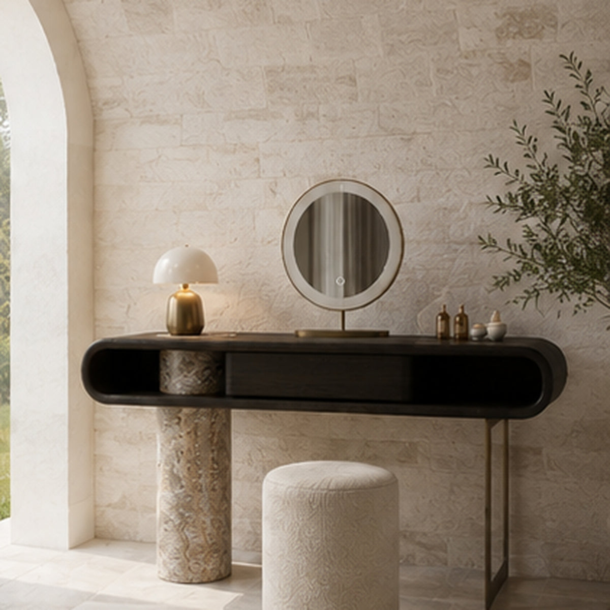 Aster Marble & Wood Dressing Table