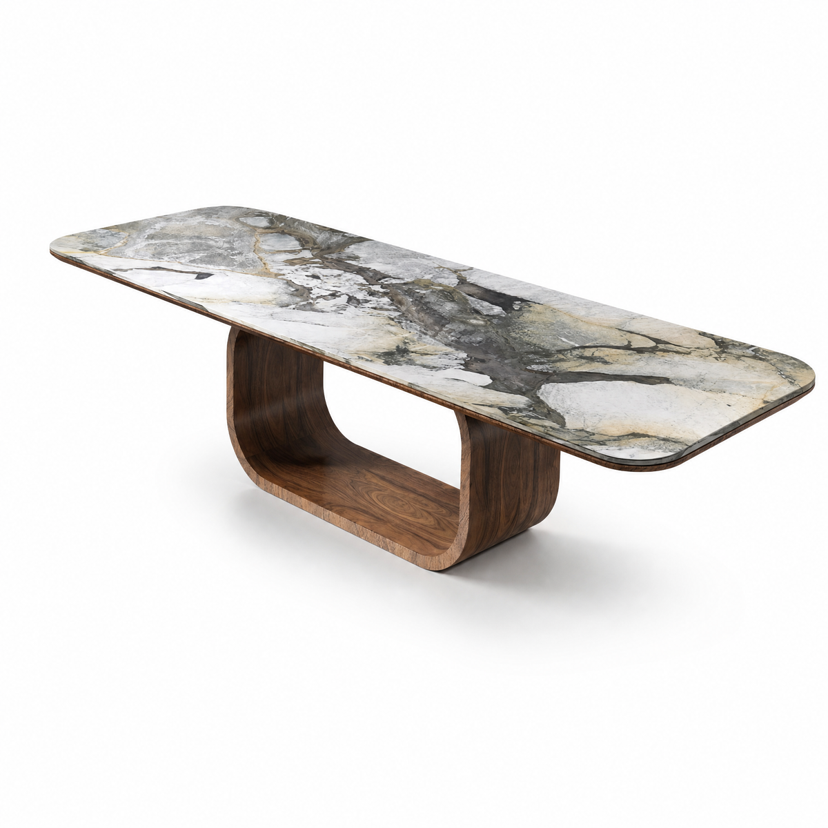Arco Marble & Wood Dining Table