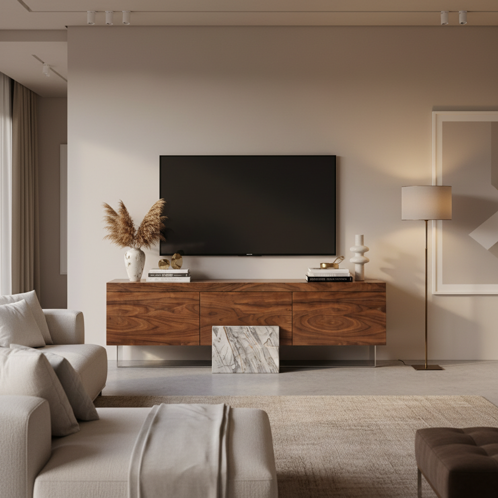 Arden Marble & Wood TV Unit