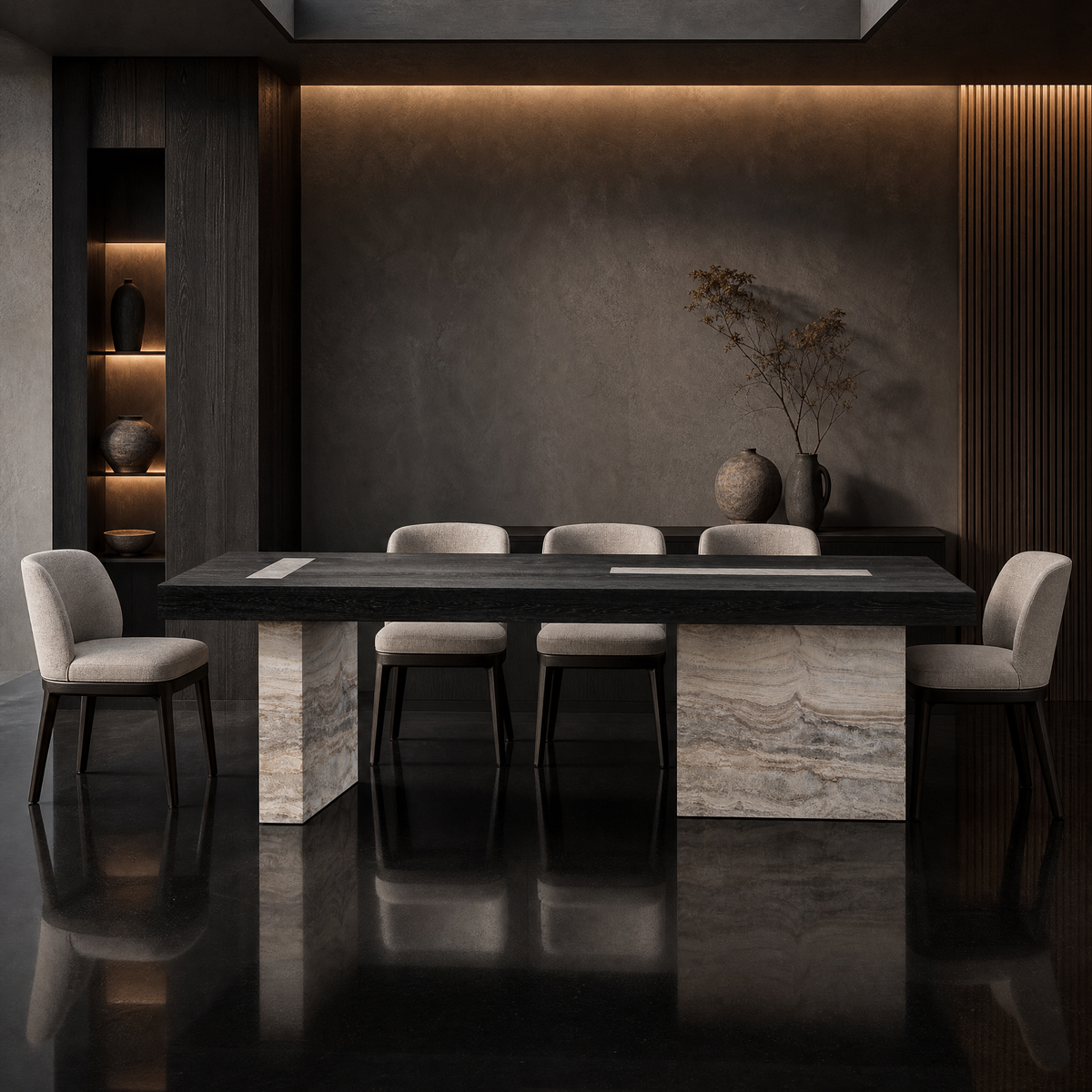 Arden Marble & Wood Dining Table