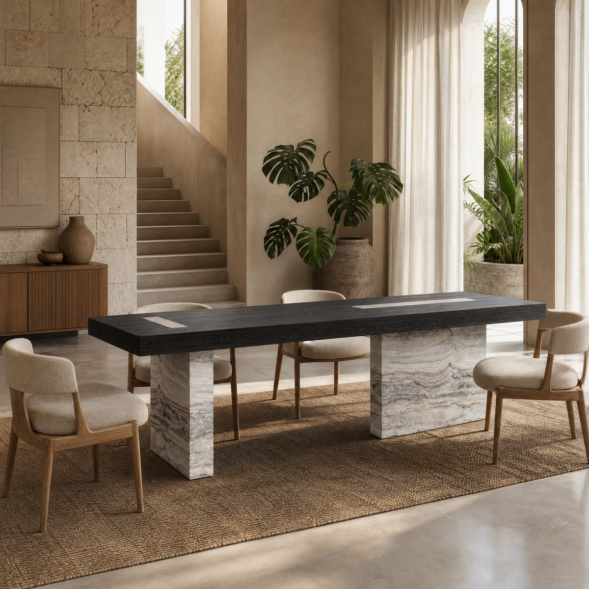 Arden Marble & Wood Dining Table
