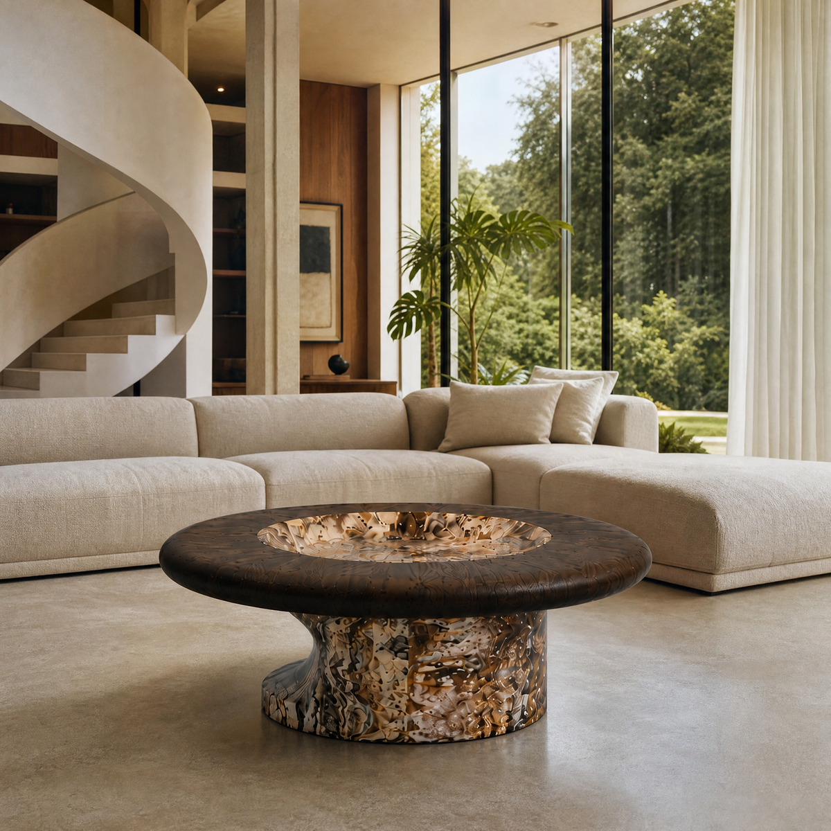 Aster Marble & Wood Coffee Table