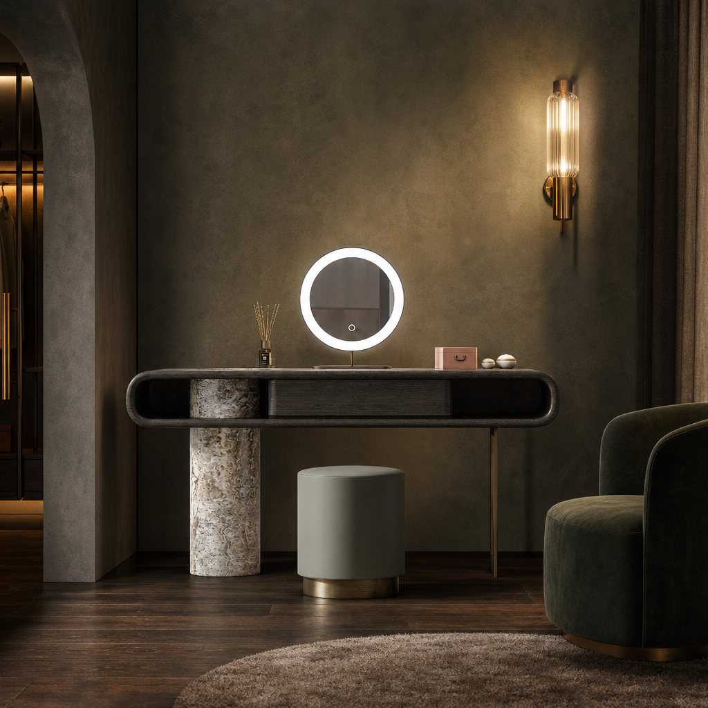 Aster Marble & Wood Dressing Table