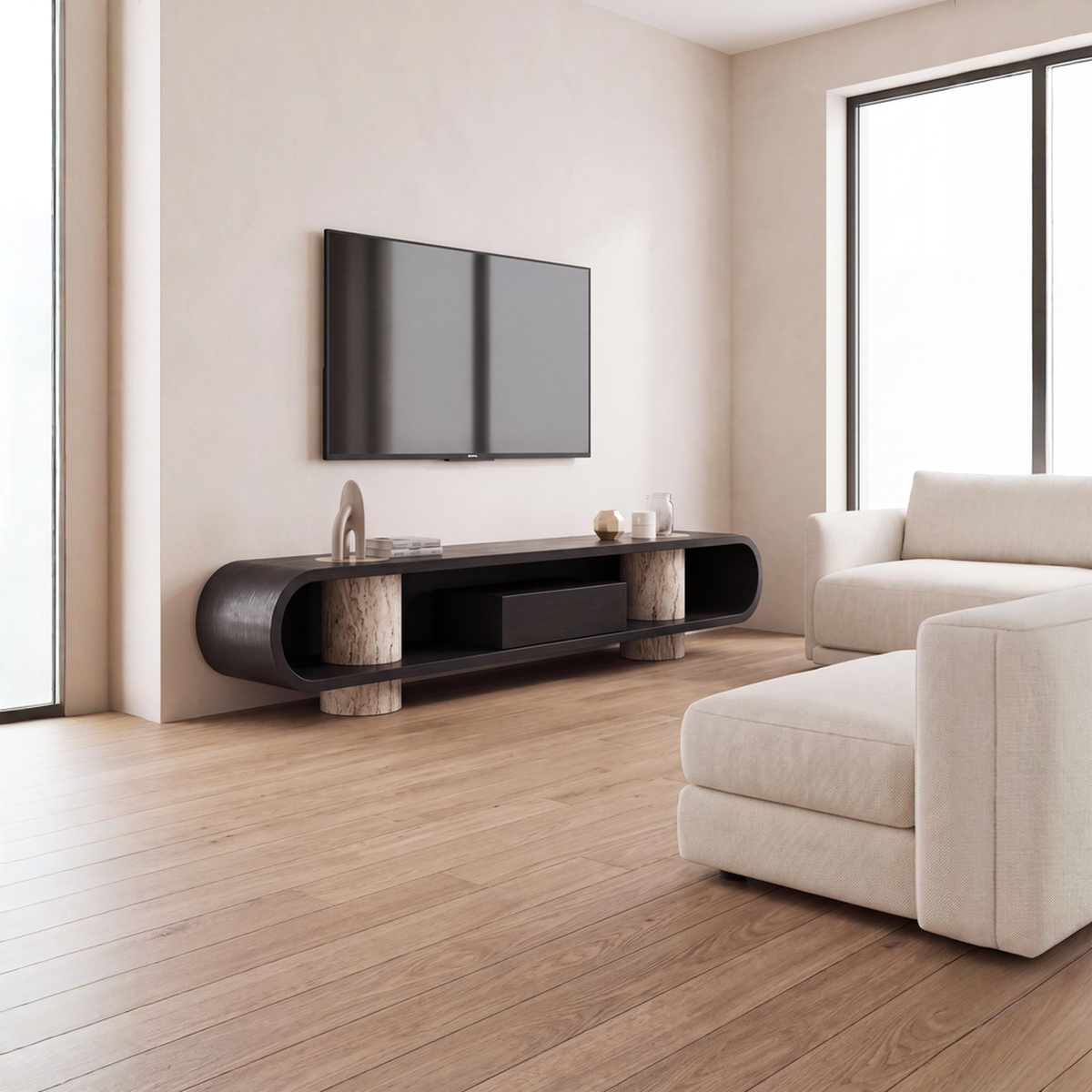 Aster Marble & Wood TV Unit