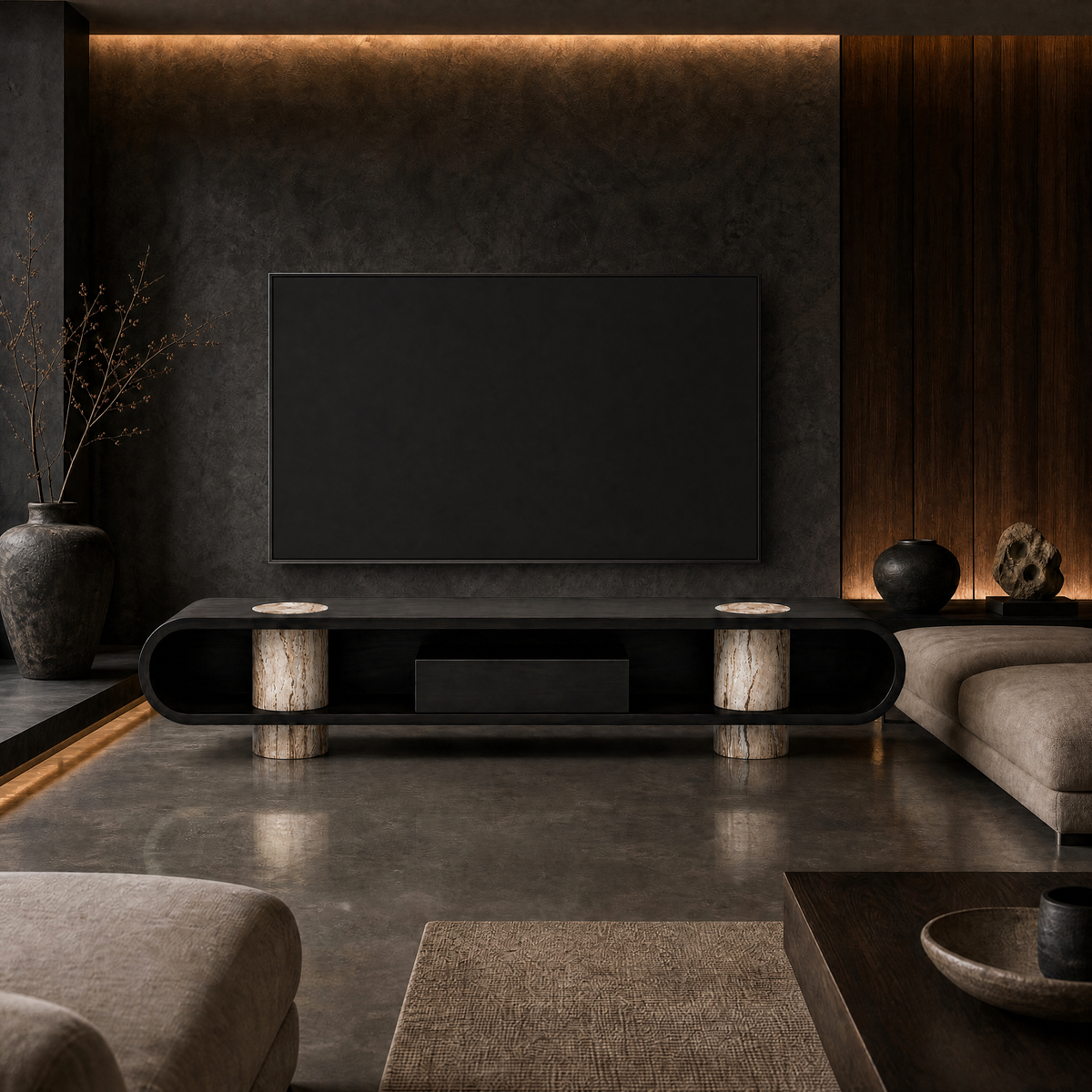 Aster Marble & Wood TV Unit