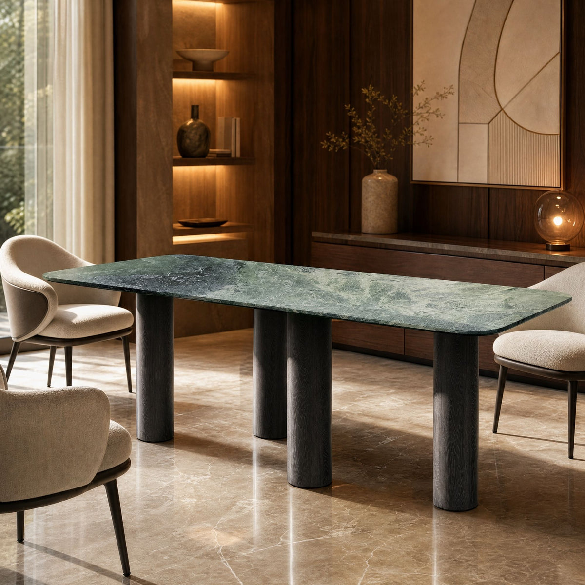 Avan Marble & Wood Dining Table
