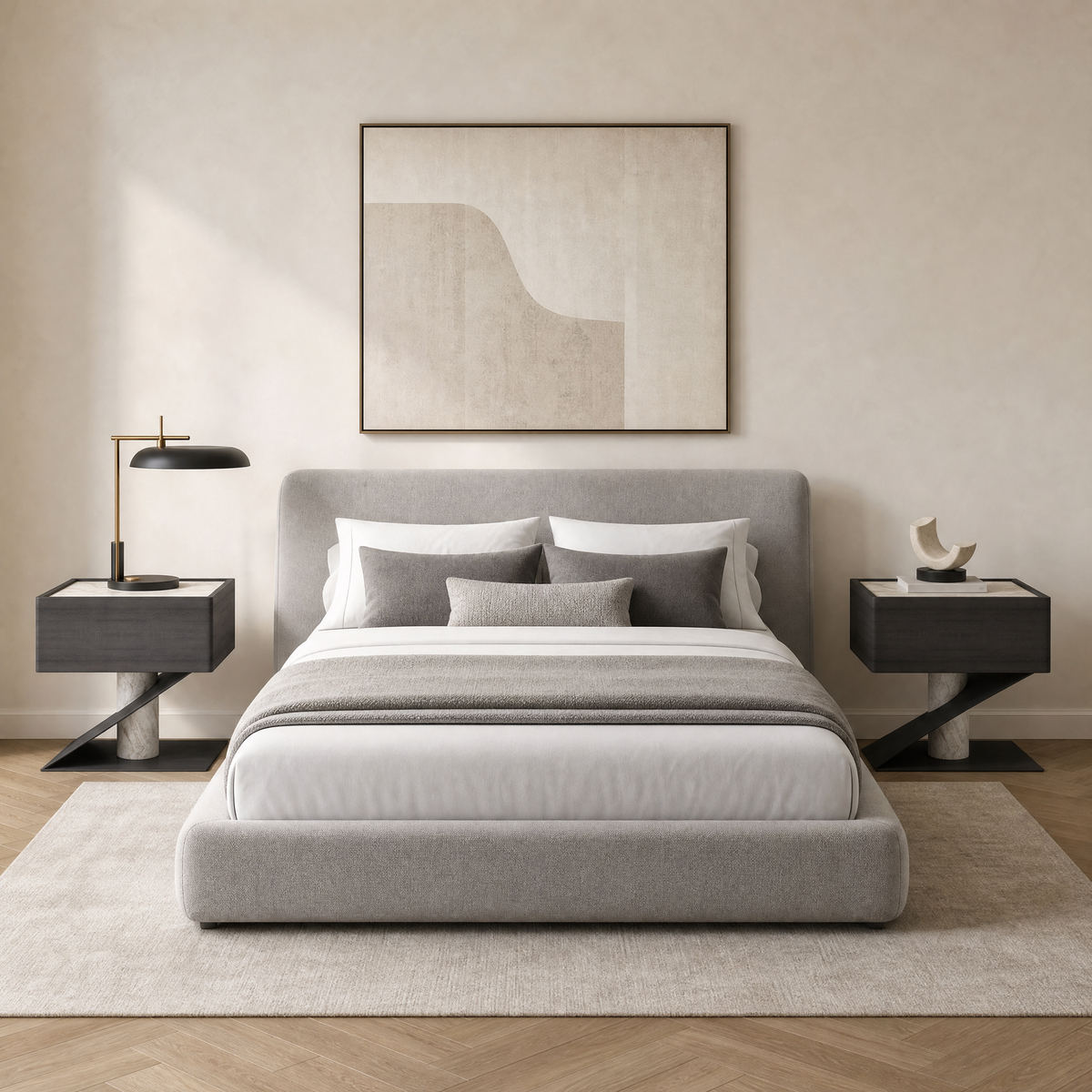 Cael Marble & Wood Bedside Table