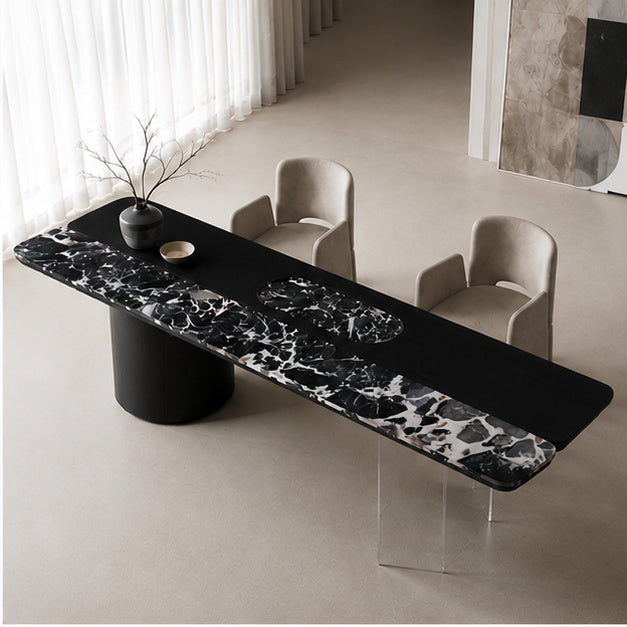 Caro Marble & Wood Dining Table
