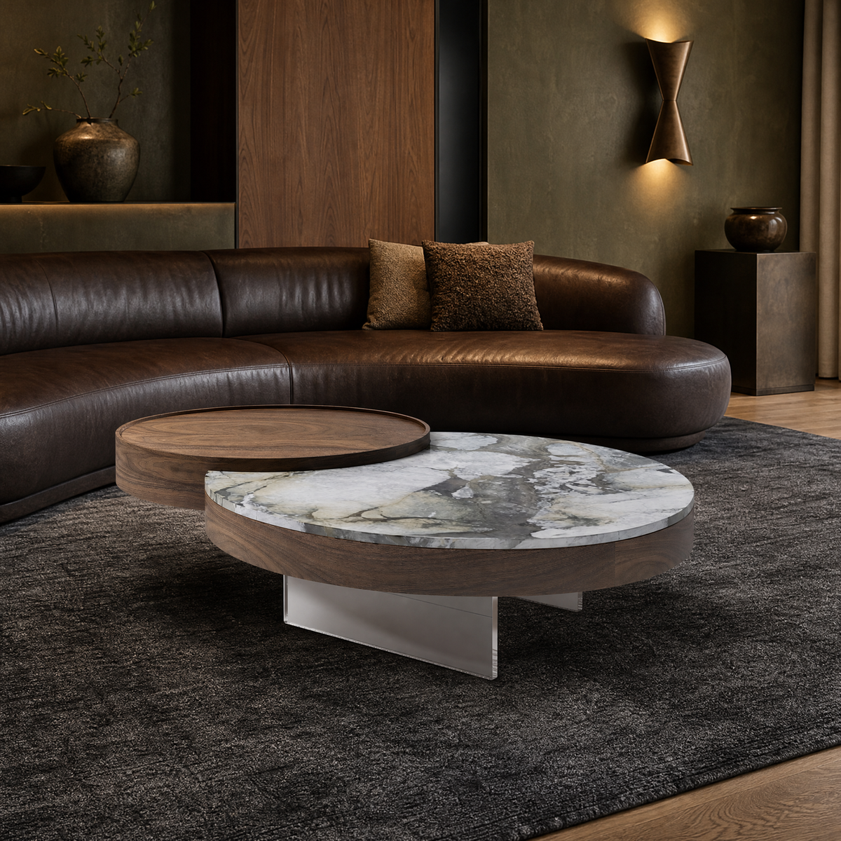 Cira Marble & Wood Coffee Table