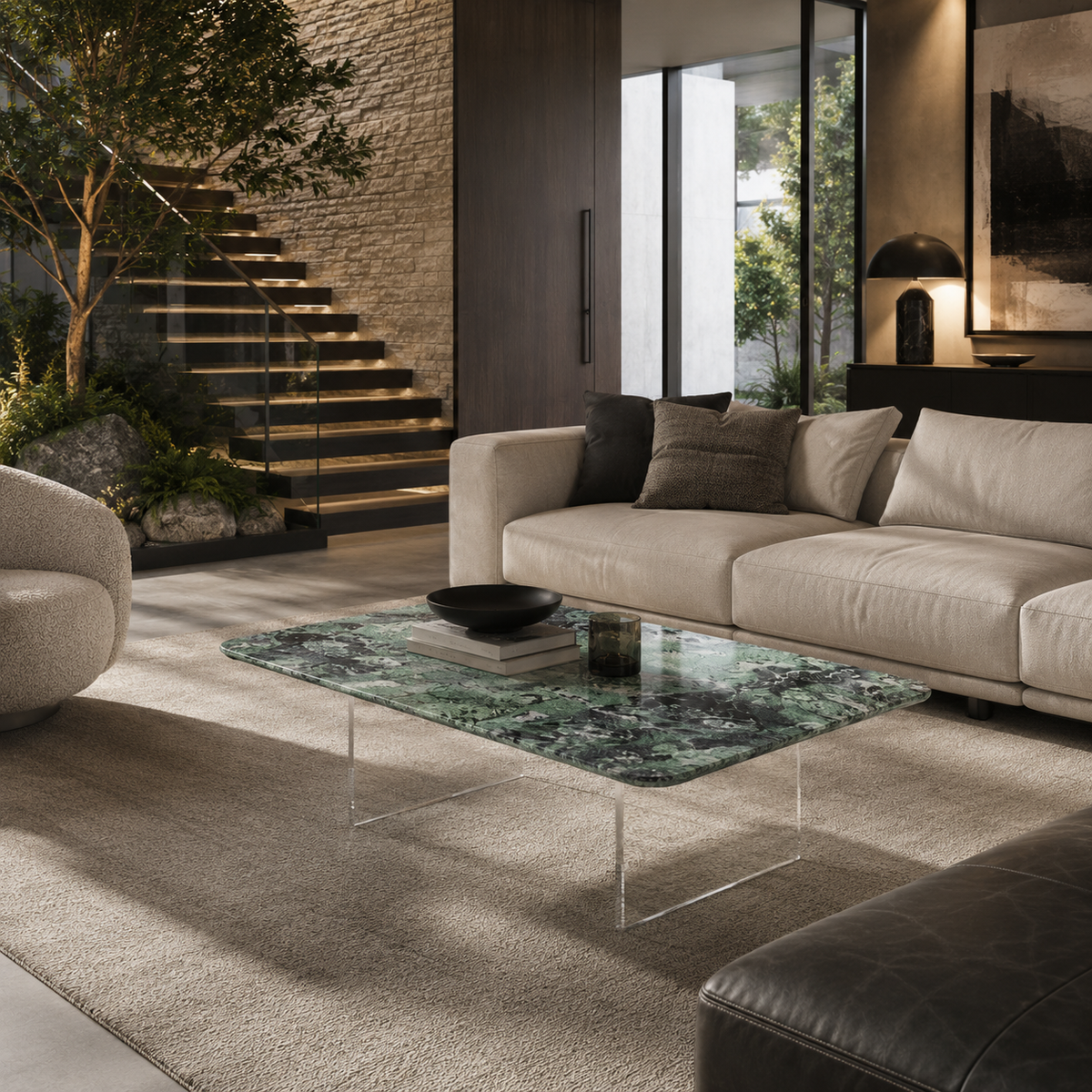 Cova Green Marble Coffee Table