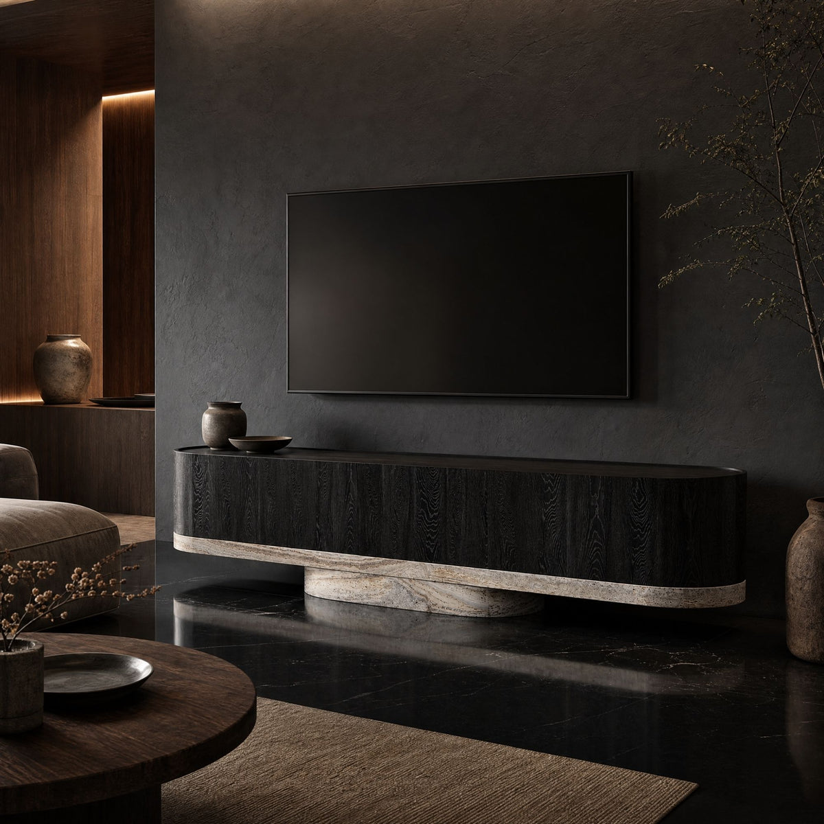 Cova Marble & Wood TV Unit