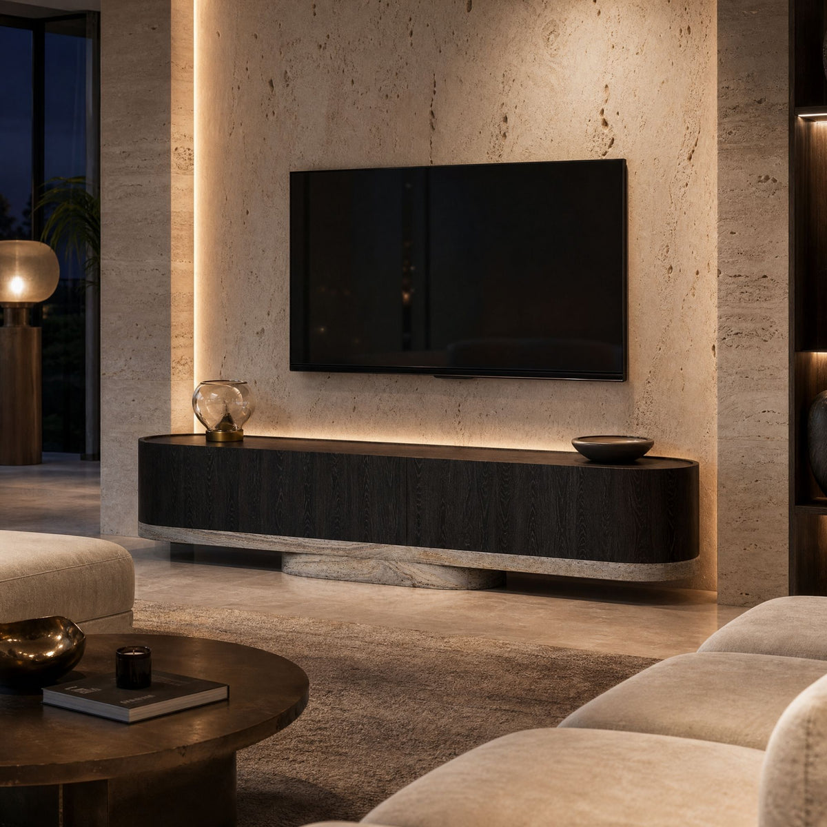 Cova Marble & Wood TV Unit