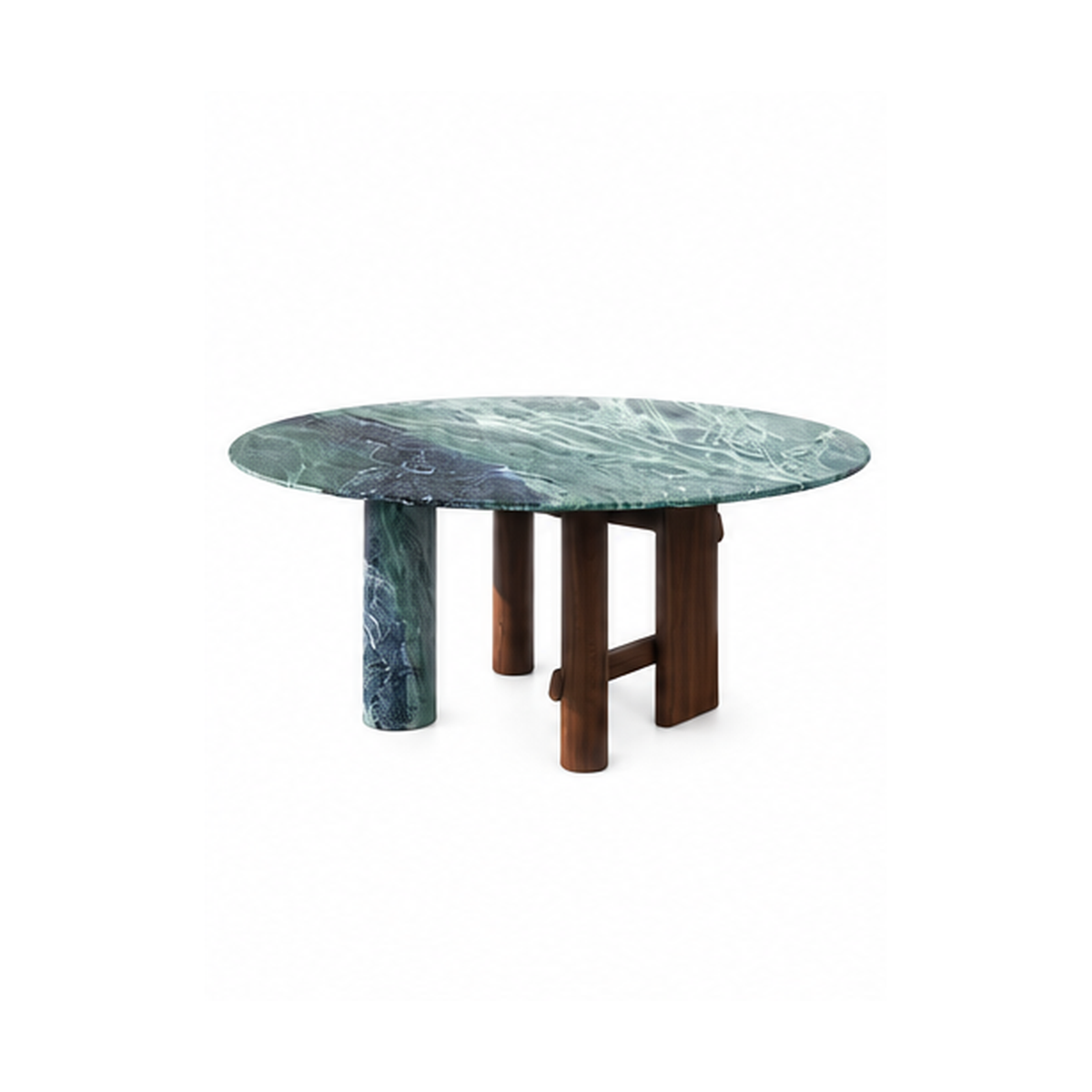 Eden Marble & Wood Round Dining Table