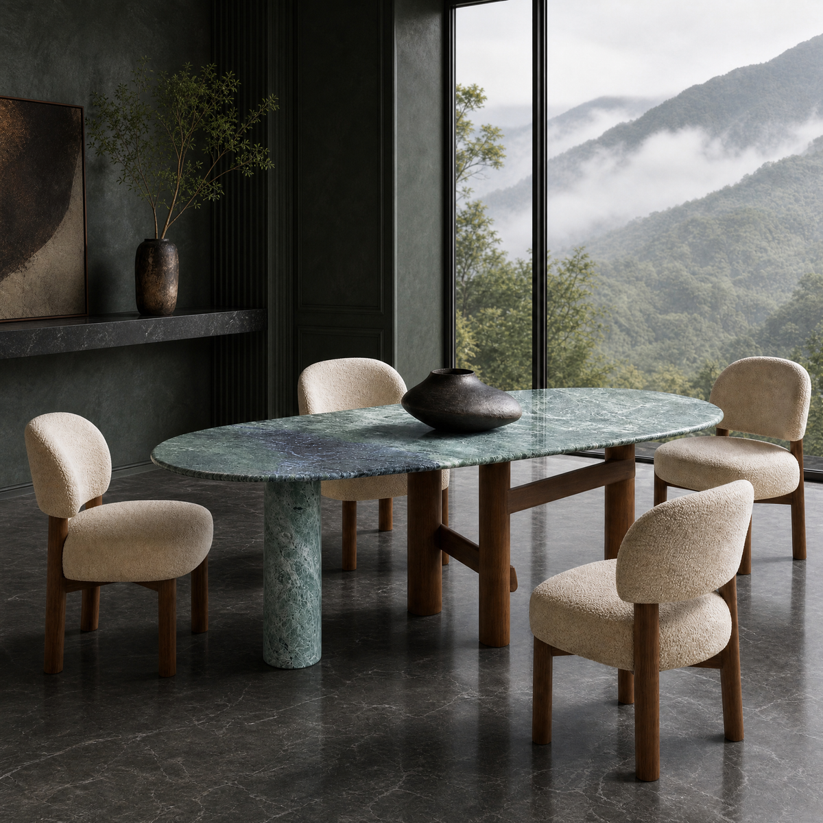 Eden Marble & Wood Dining Table