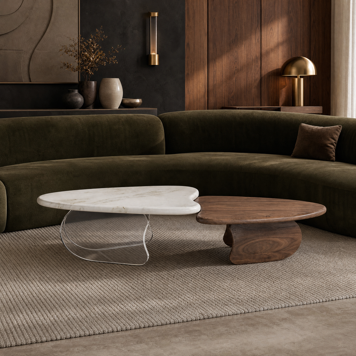 Aven Marble & Wood Coffee Table