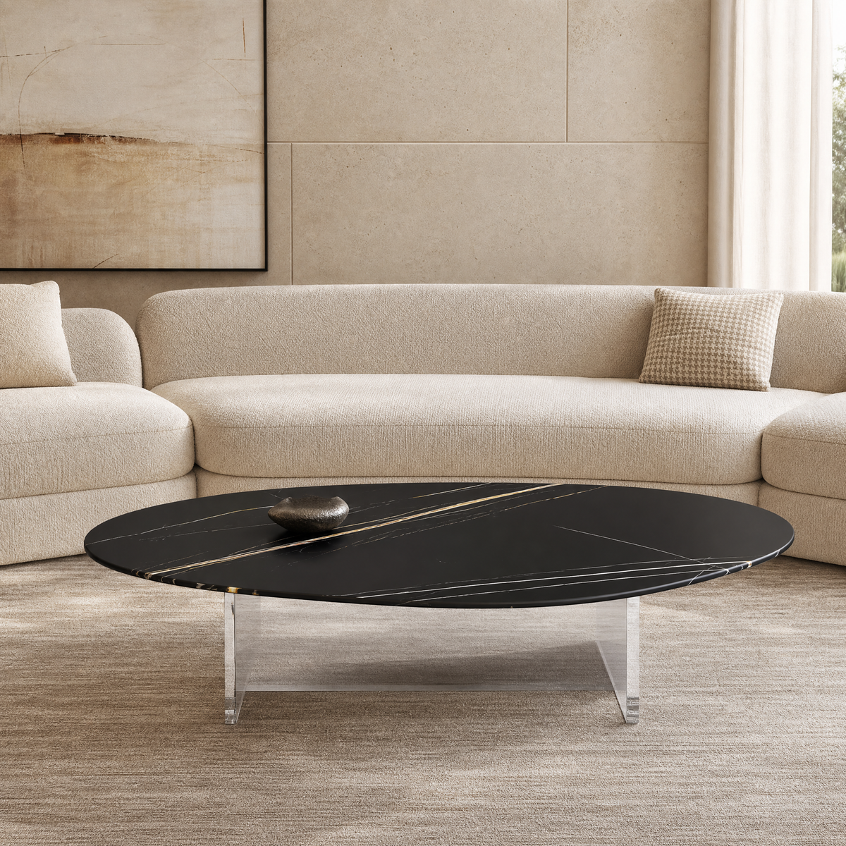 Linea Marble & Wood Coffee Table