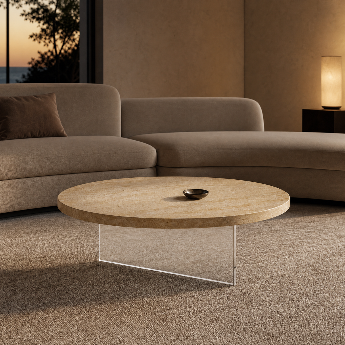 Linea Marble & Wood Coffee Table