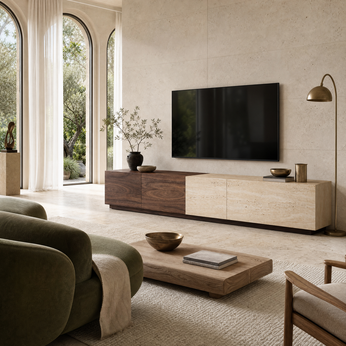 Linea Marble & Wood TV Unit