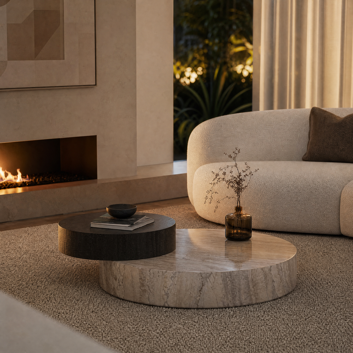 Loren Marble & Wood Coffee Table