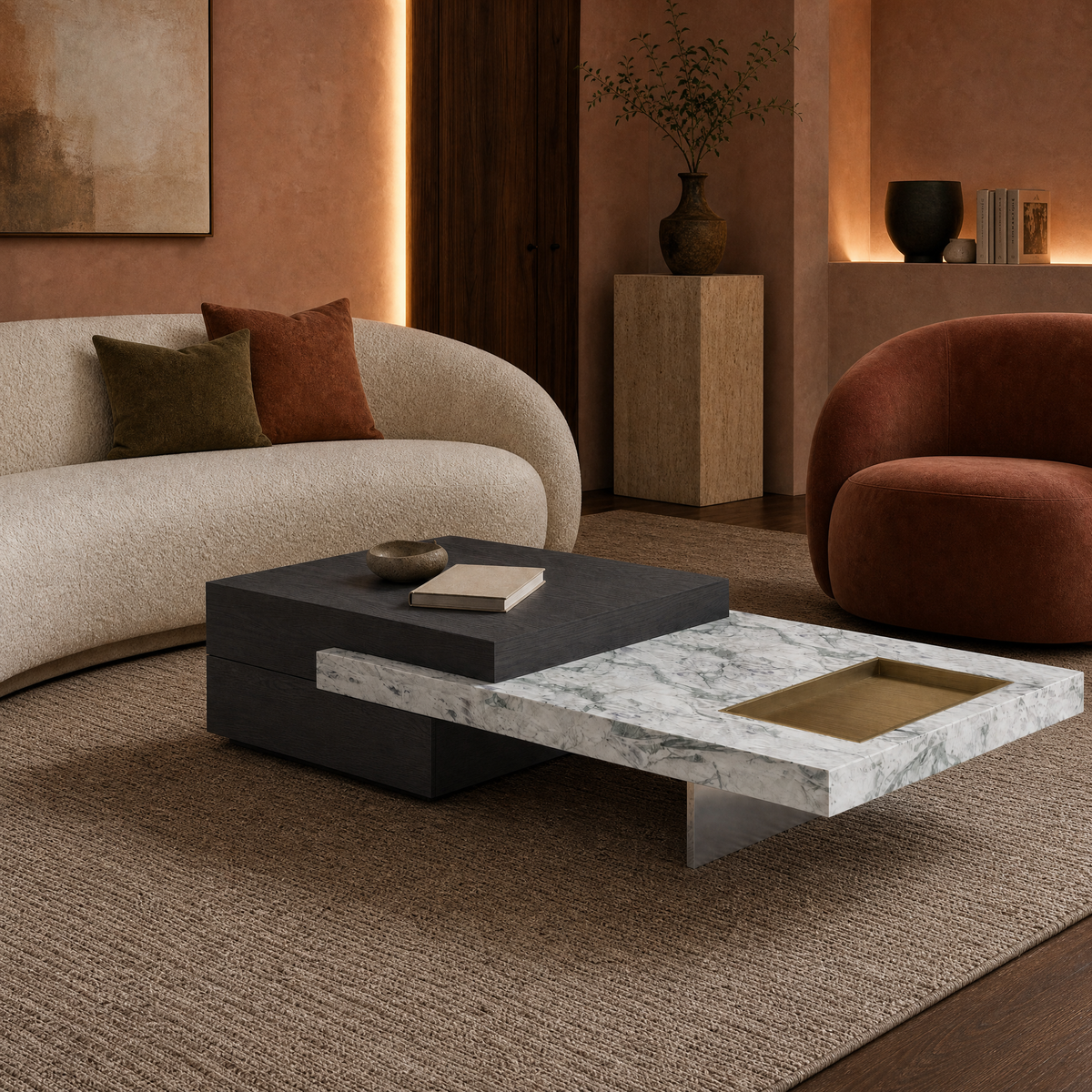 Noma Marble & Wood Coffee Table