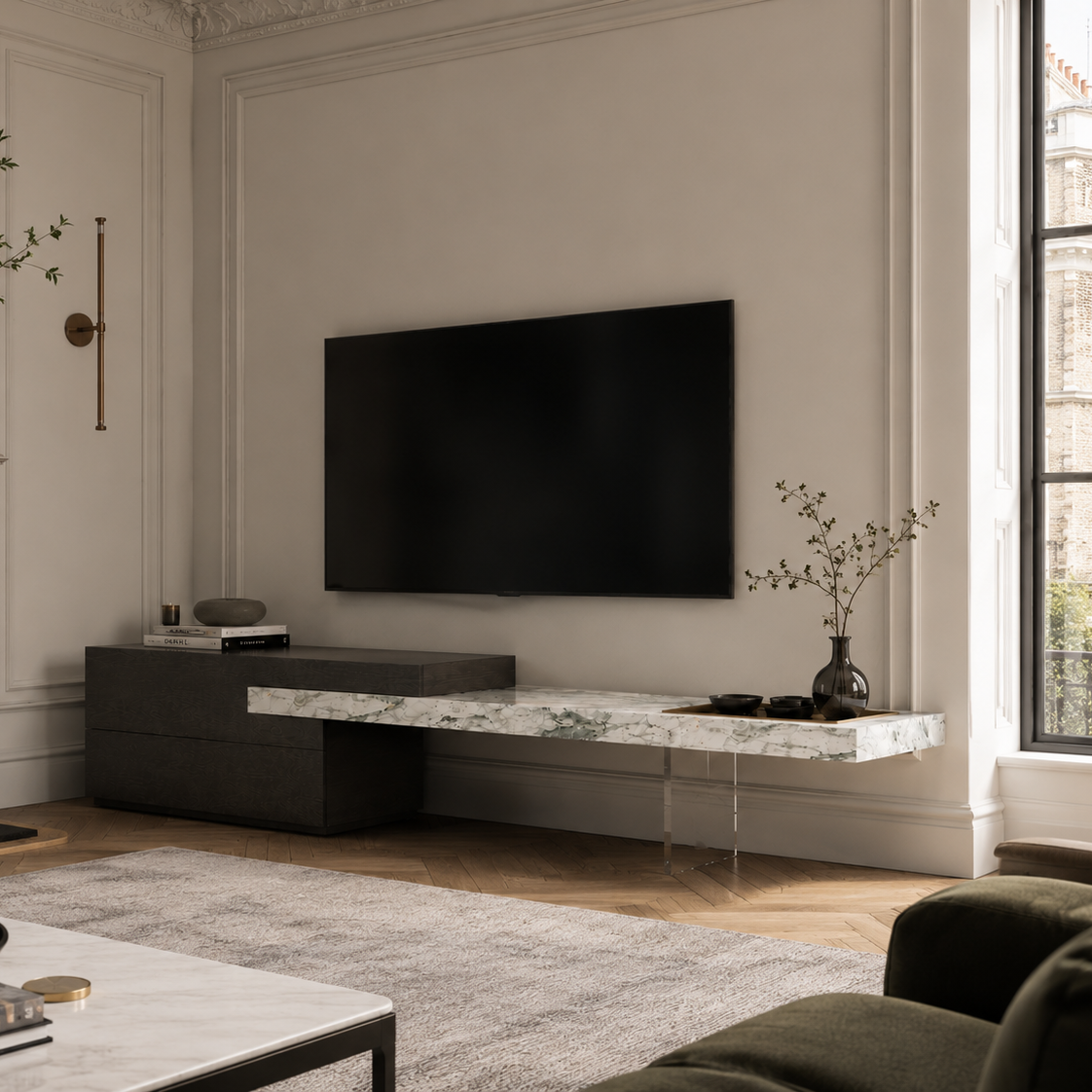 Noma Marble & Wood TV Unit