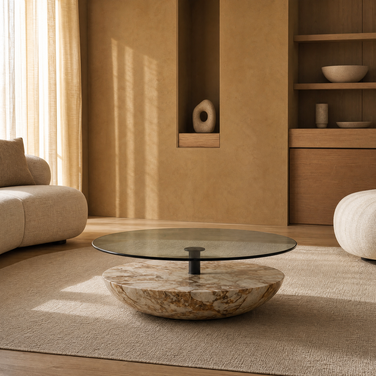 Onda Sculptural Marble Coffee Table