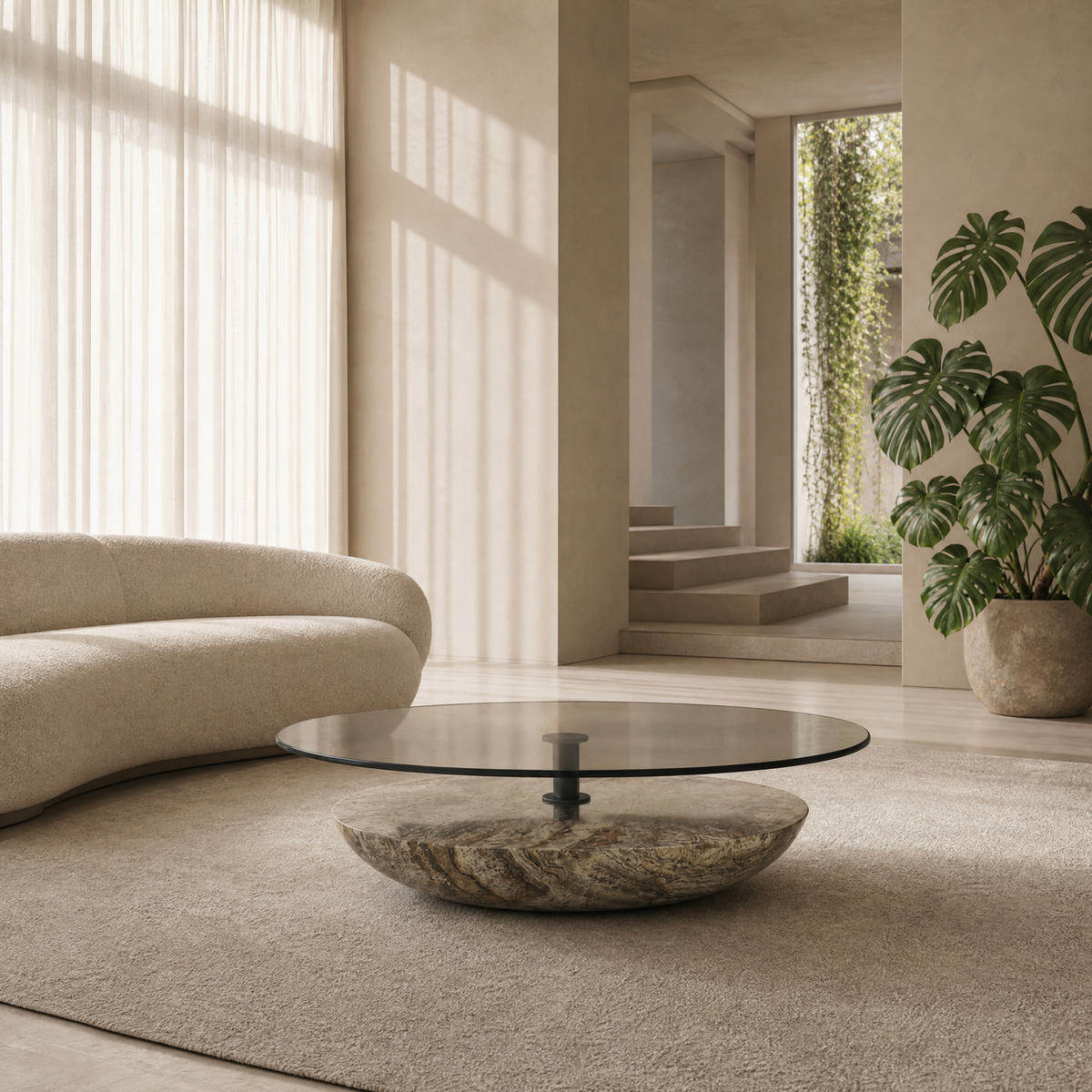 Onda Sculptural Marble Coffee Table