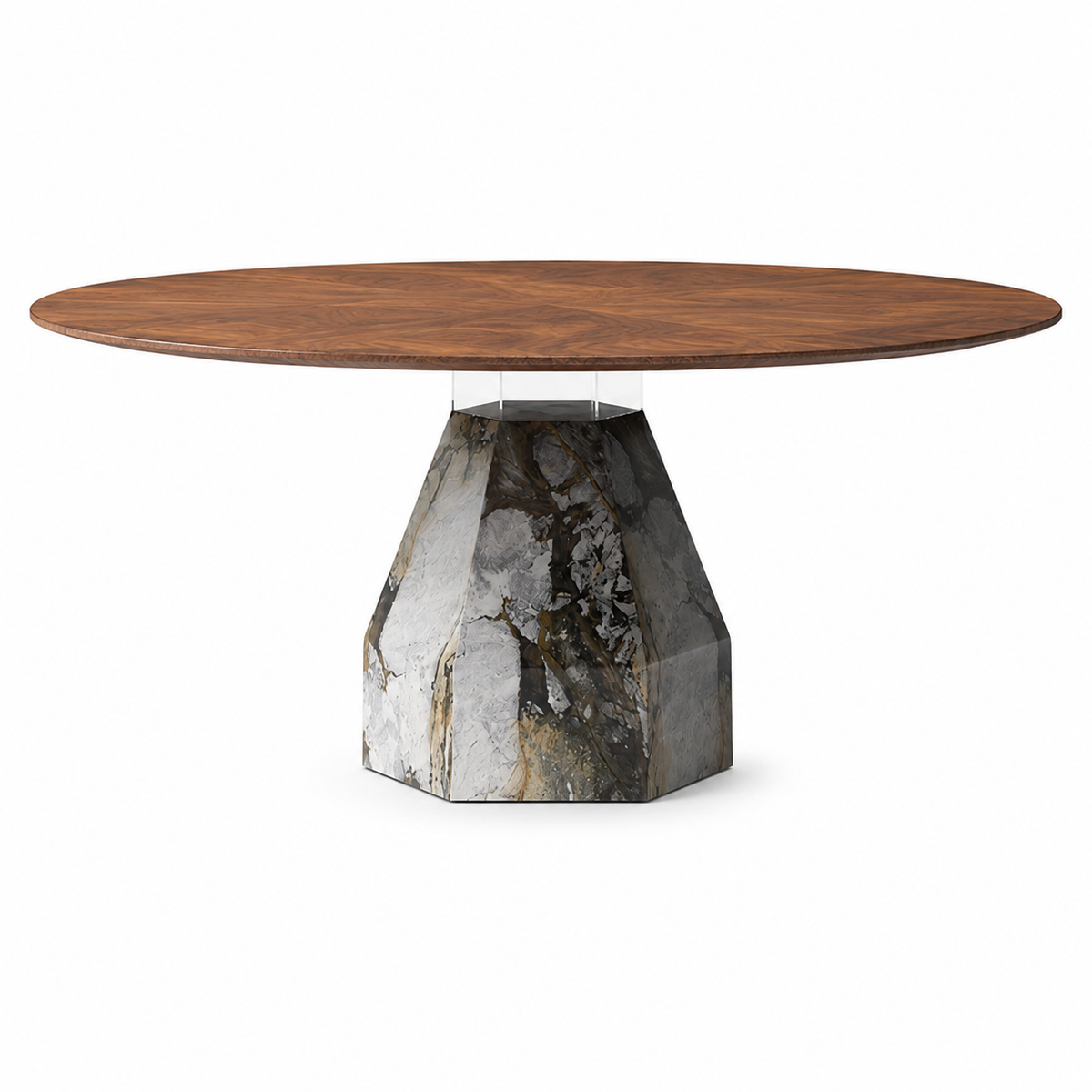Onyx Wood & Marble Dining Table