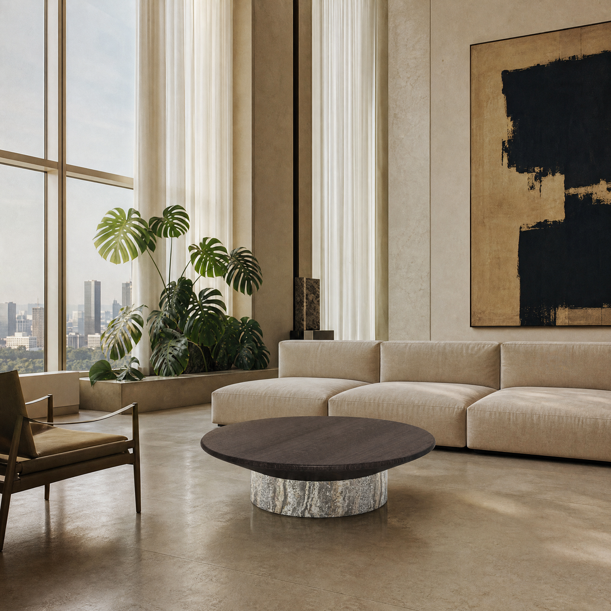Orsen Marble & Wood Coffee Table